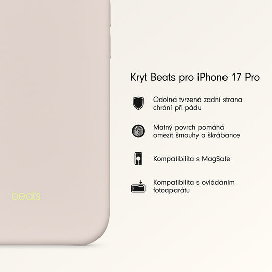 Kryt pro iPhone 17 Pro Beats s MagSafe a ovladačem fotoaparátu - vápencově šedý - iSTYLE CZ