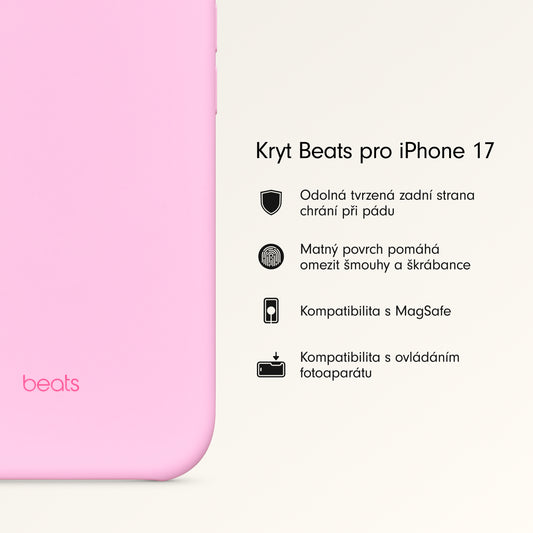 Kryt pro iPhone 17 Beats s MagSafe a ovladačem fotoaparátu - oblázkově růžový - iSTYLE CZ