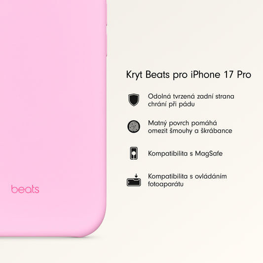 Kryt pro iPhone 17 Pro Beats s MagSafe a ovladačem fotoaparátu - oblázkově růžový - iSTYLE CZ