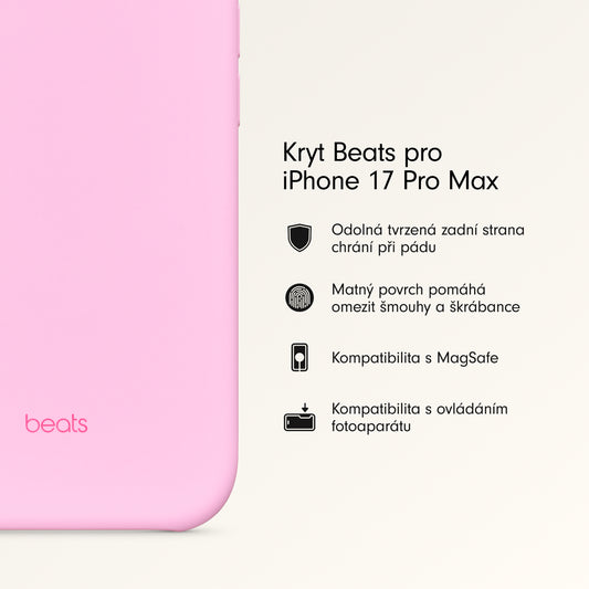Kryt pro iPhone 17 Pro Max Beats s MagSafe a ovladačem fotoaparátu - oblázkově růžový - iSTYLE CZ