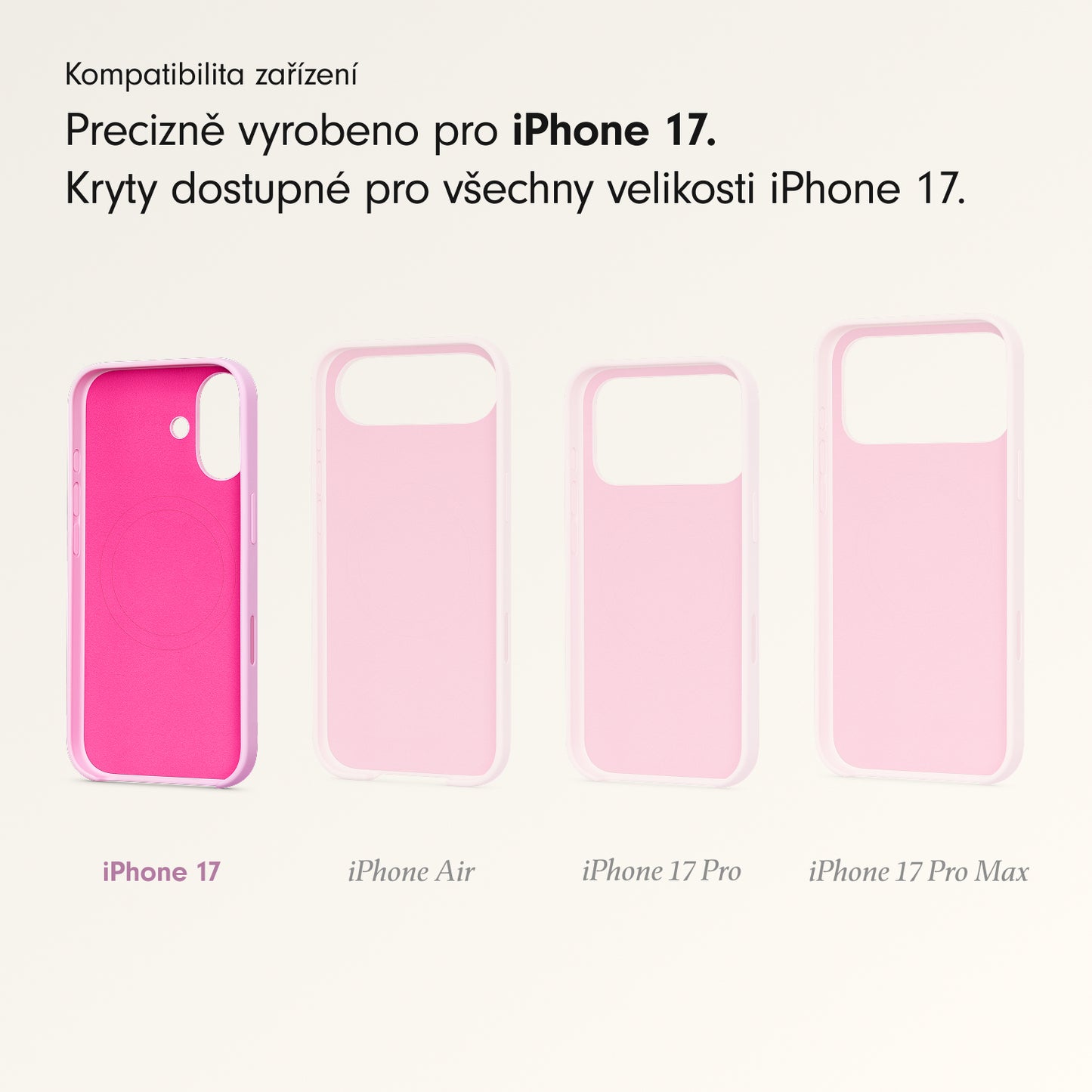 Kryt pro iPhone 17 Beats s MagSafe a ovladačem fotoaparátu - oblázkově růžový - iSTYLE CZ