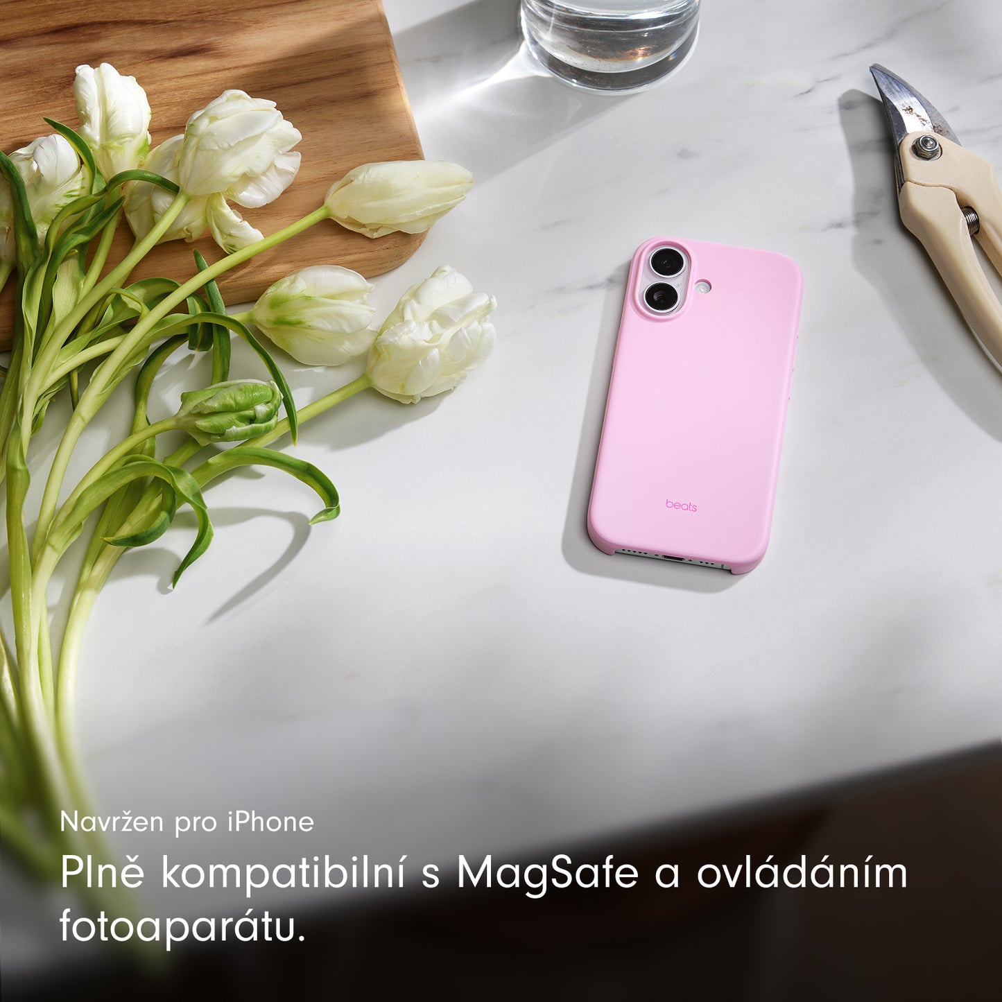 Kryt pro iPhone 17 Beats s MagSafe a ovladačem fotoaparátu - oblázkově růžový - iSTYLE CZ