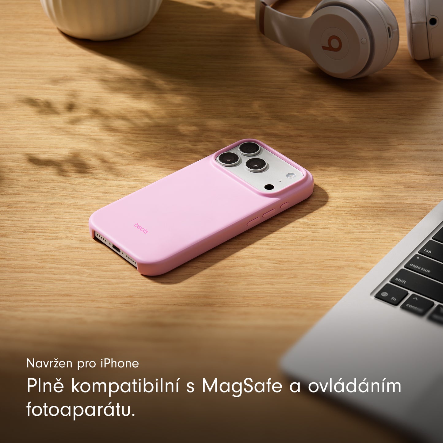 Kryt pro iPhone 17 Pro Beats s MagSafe a ovladačem fotoaparátu - oblázkově růžový - iSTYLE CZ