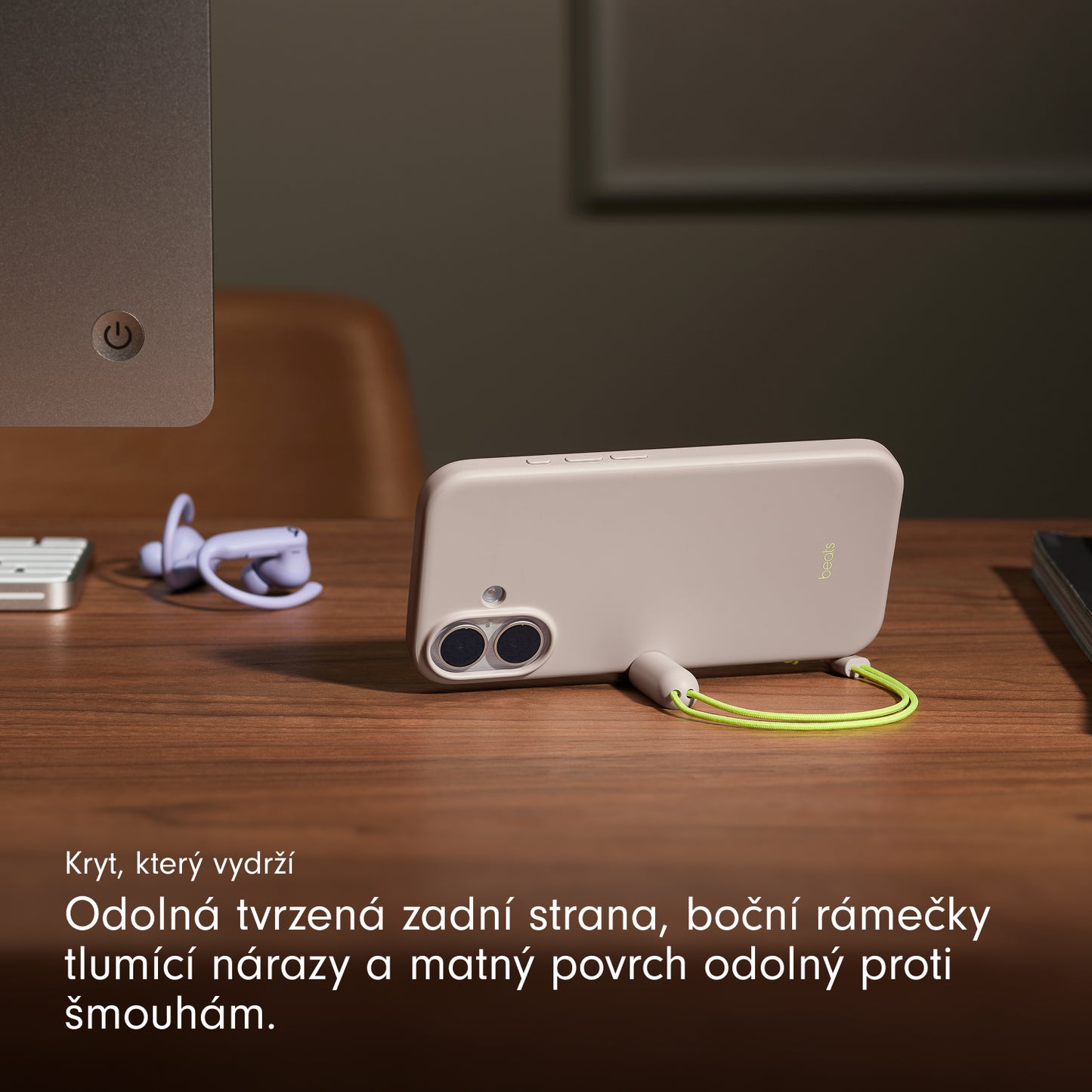 Kryt se stojánkem pro iPhone 17 Beats s MagSafe a ovladačem fotoaparátu - vápencově šedý - iSTYLE CZ