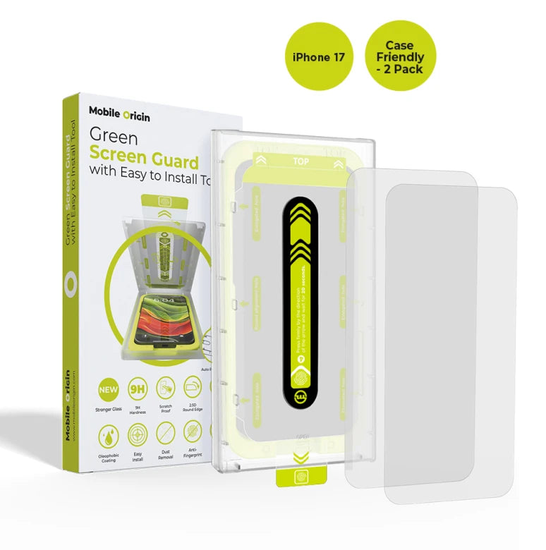 Ochranné sklo pro iPhone 17 Mobile Origin EasyGlass Case Friendly s aplikátorem - 2 ks