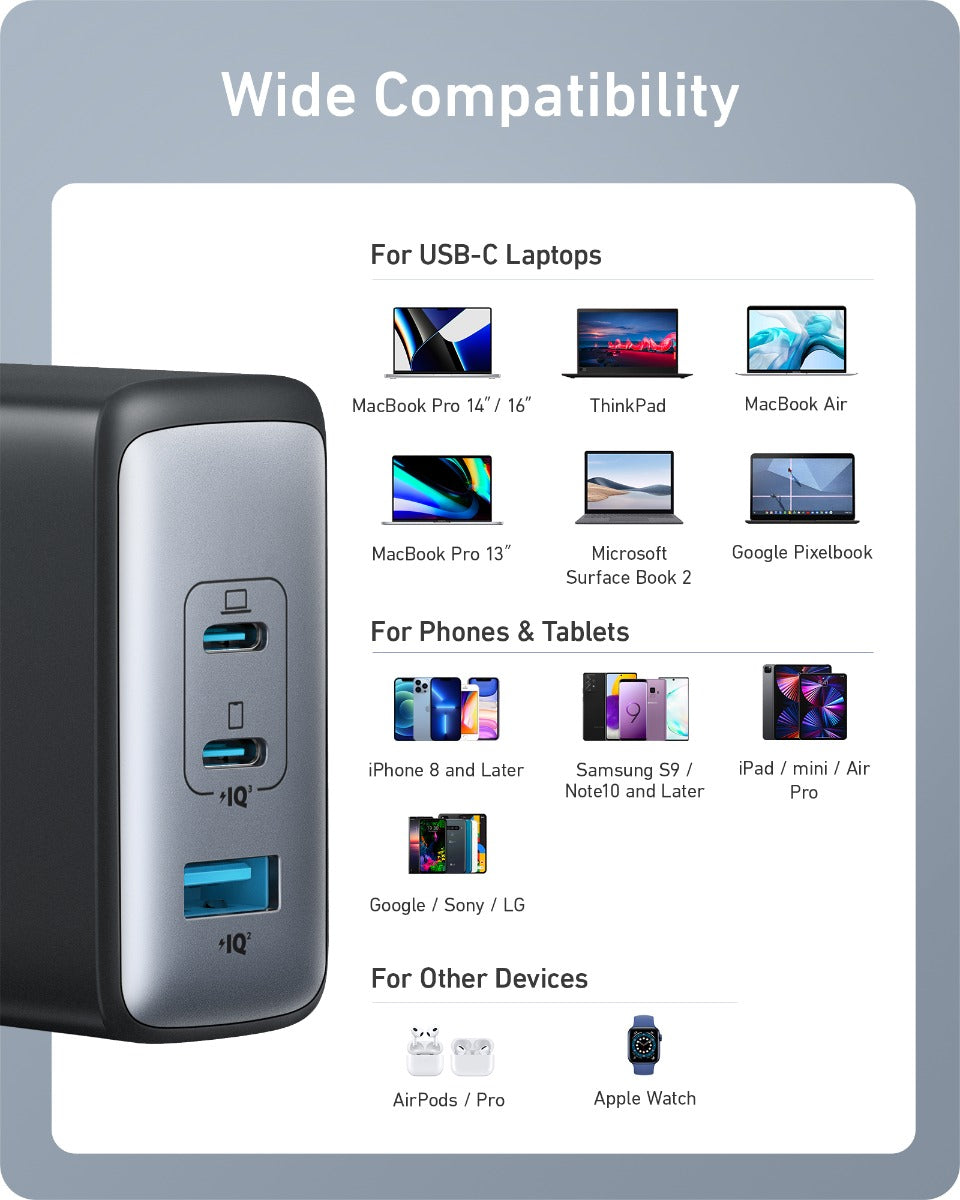 Nabíječka Anker 100W 3-Port USB C Wall Charger EU