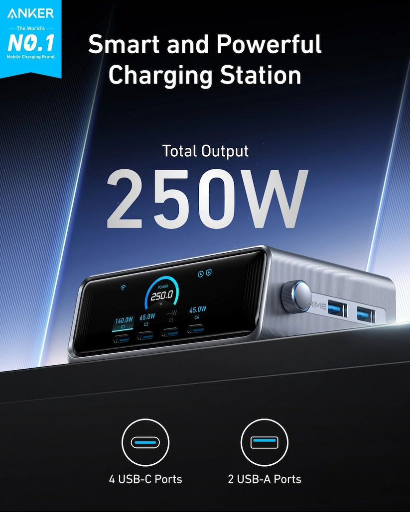 250W stolní GaN nabíječka Anker Prime Charger