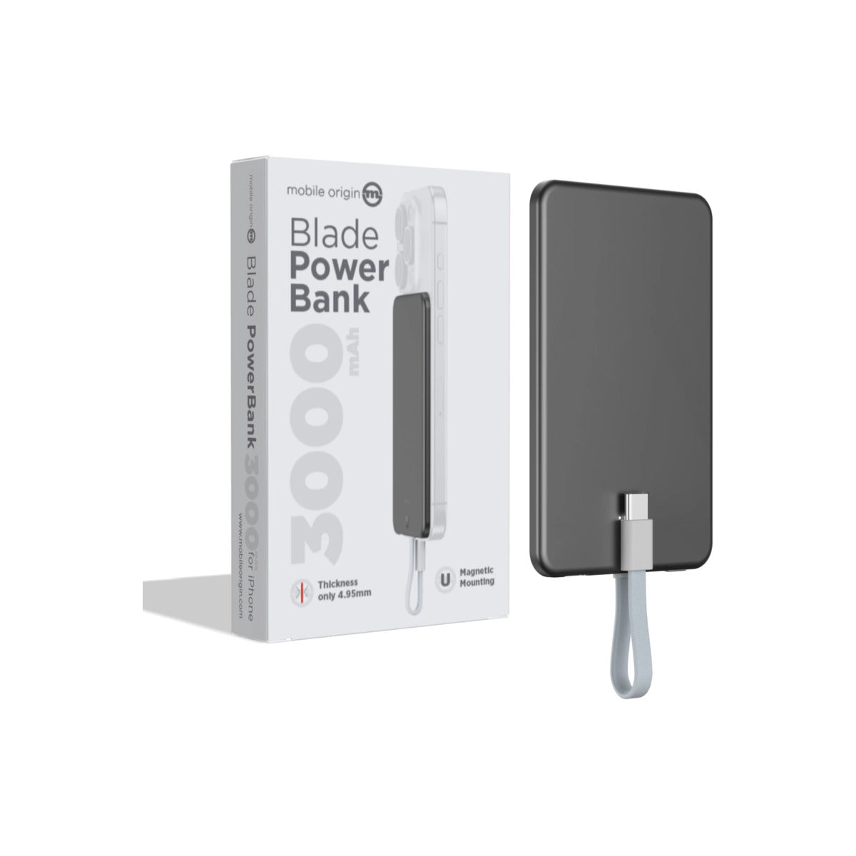 Mobile Origin Blade PowerBank 3000mAh, Grey