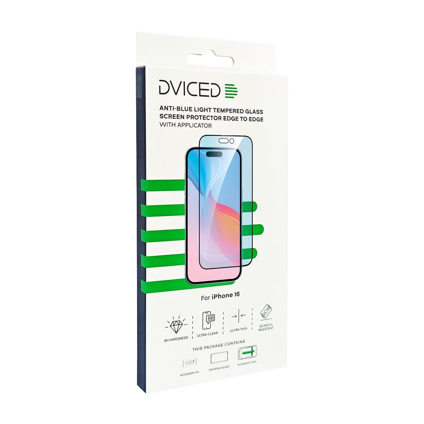 Ochranné sklo pro iPhone 16 Dviced Anti-Blue Light Tempered Glass s aplikátorem