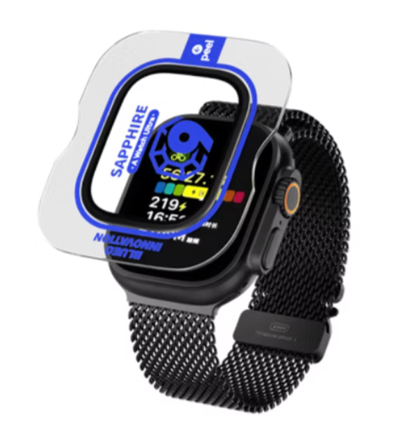 Ochranná sada pro Apple Watch Ultra 1/2/3 Blueo Sapphire - titanově černá