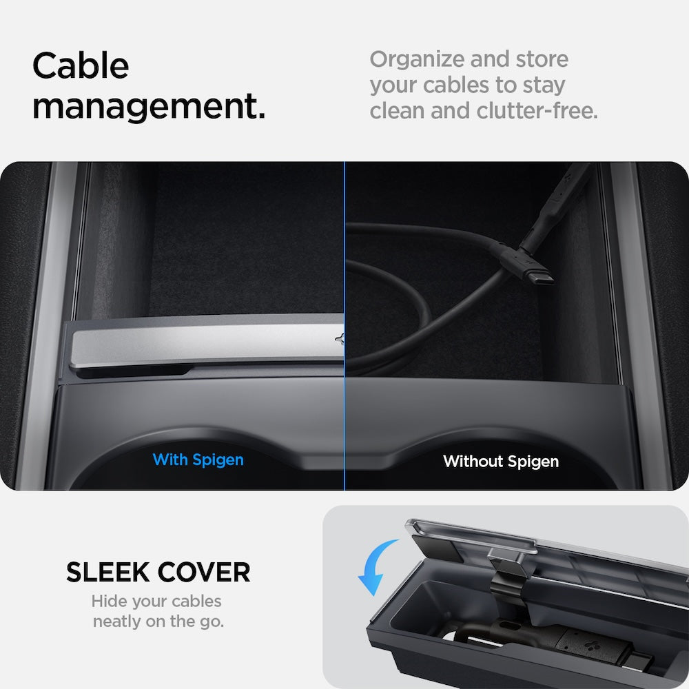 Stanice na organizaci kabelů Spigen Tesla Cable Organizer Station - černá - iSTYLE CZ