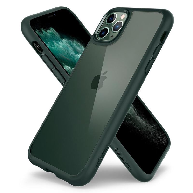 Ochranný kryt na iPhone 11 Pro Spigen Ultra Hybrid - tmavě zelený