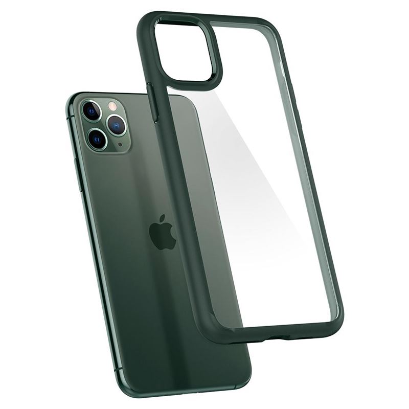 Ochranný kryt na iPhone 11 Pro Spigen Ultra Hybrid - tmavě zelený