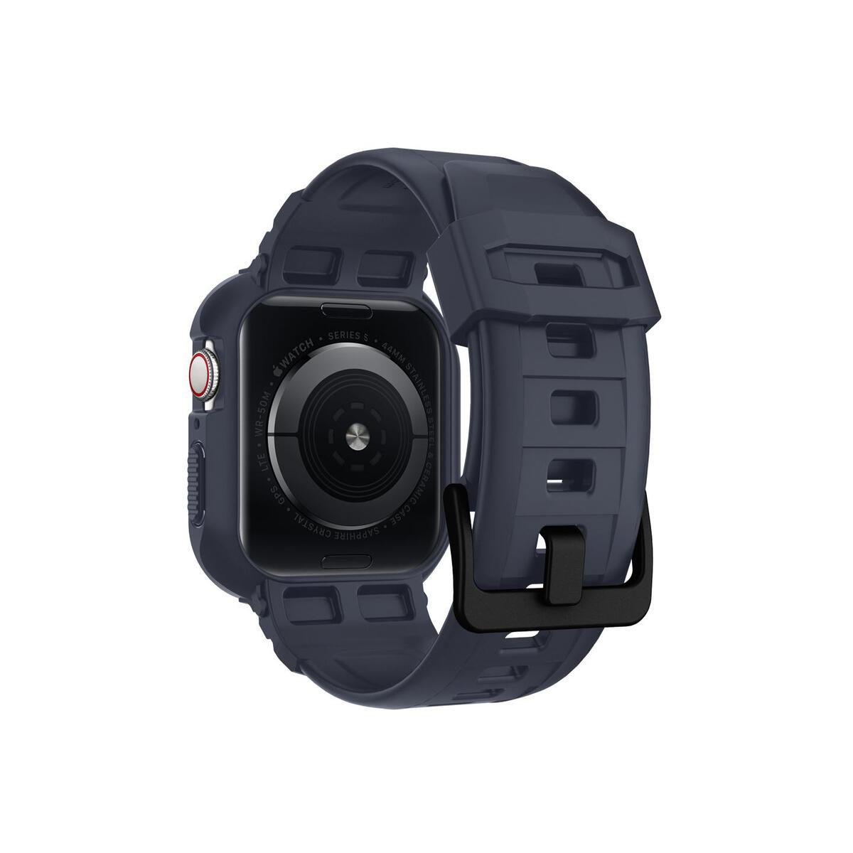 Ochranný kryt s řemínkem na Apple Watch 44 mm Spigen Rugged Armor Pro - šedý