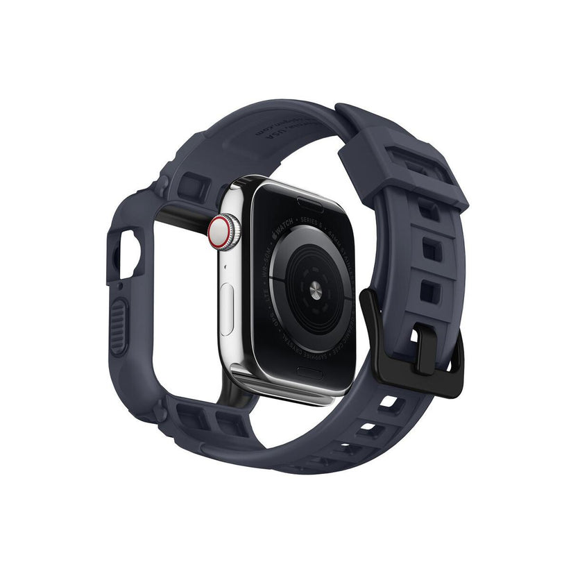 Ochranný kryt s řemínkem na Apple Watch 44 mm Spigen Rugged Armor Pro - šedý