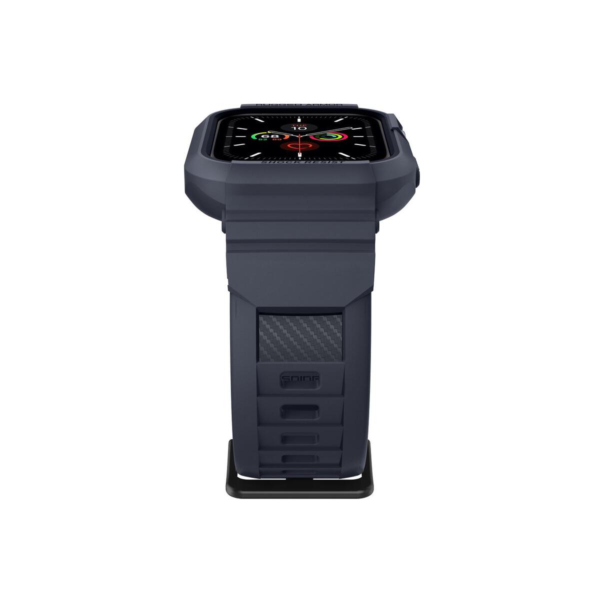 Ochranný kryt s řemínkem na Apple Watch 44 mm Spigen Rugged Armor Pro - šedý