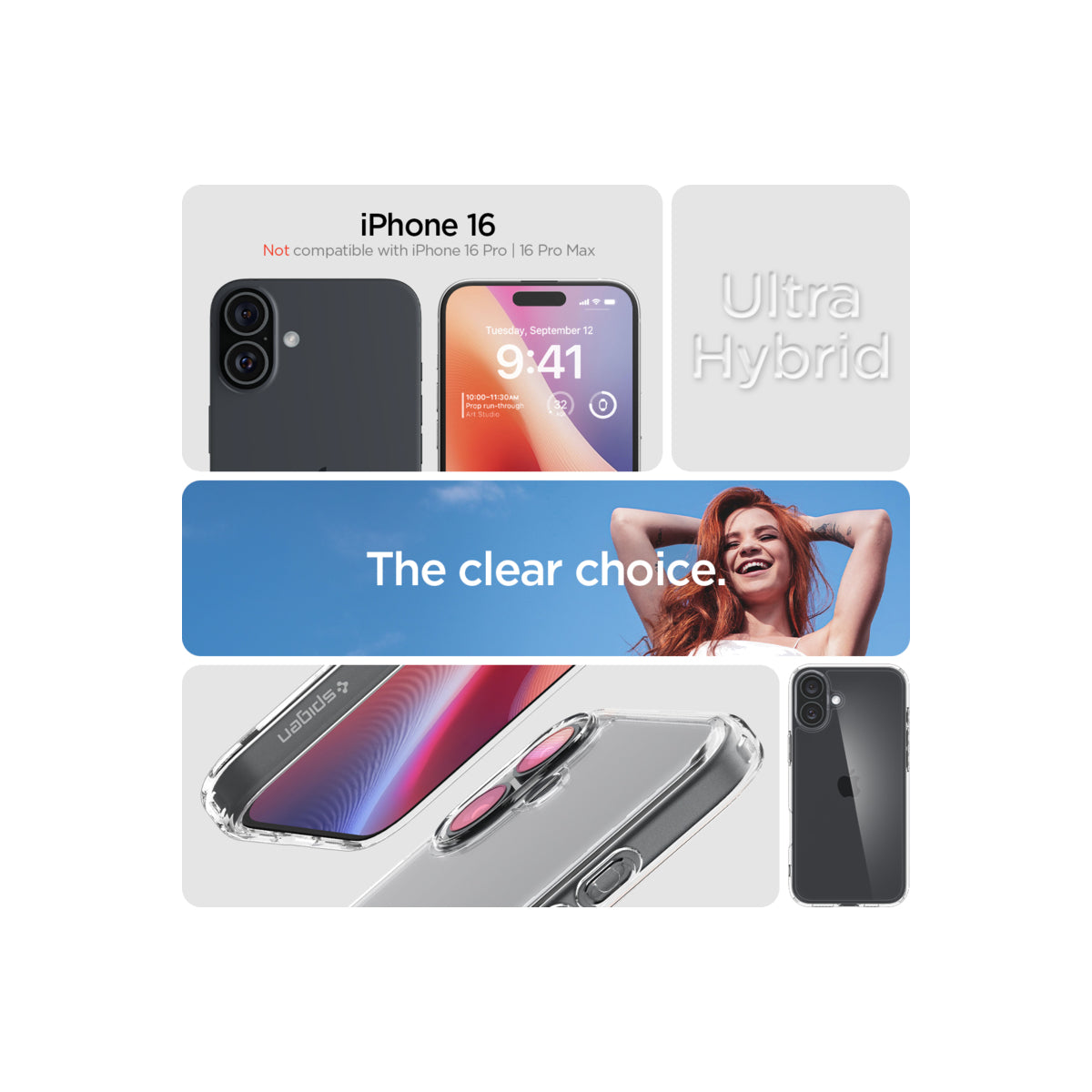 Kryt pro iPhone 16 Spigen Crystal Hybrid - průhledný - iSTYLE CZ