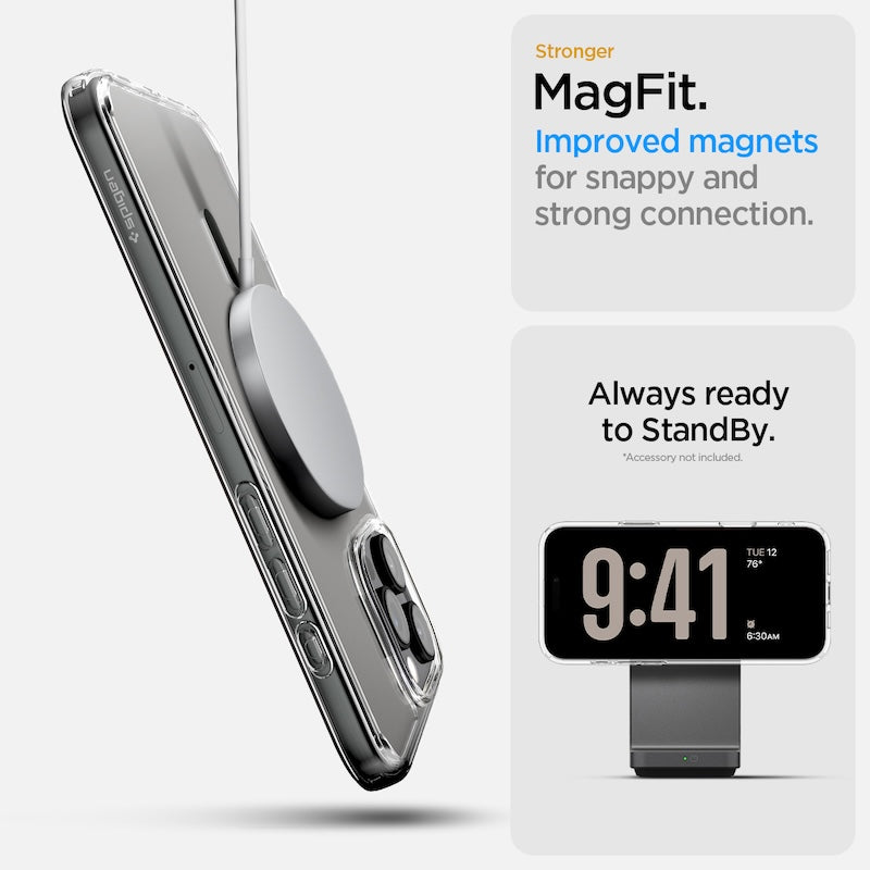 MagSafe kryt pro iPhone 16 Pro Max Spigen Ultra Hybrid T-series - šedý - iSTYLE CZ