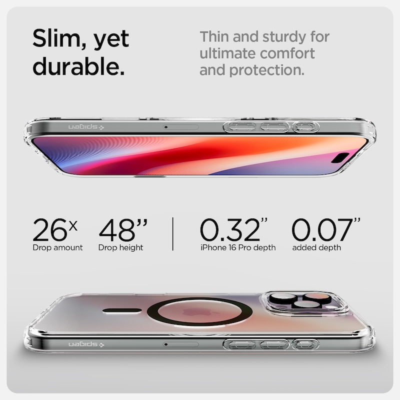 MagSafe kryt pro iPhone 16 Pro Spigen Ultra Hybrid T-series - šedý - iSTYLE CZ