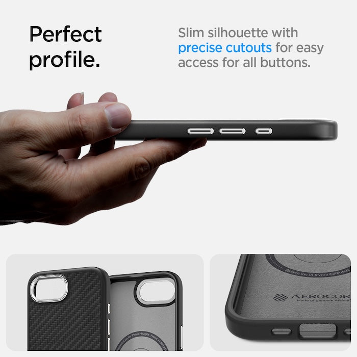 MagSafe kryt pro iPhone 16e Spigen Enzo Aramid - matně černý - iSTYLE CZ