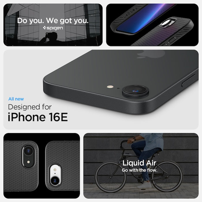Kryt pro iPhone 16e Spigen Liquid Air - matně černý - iSTYLE CZ