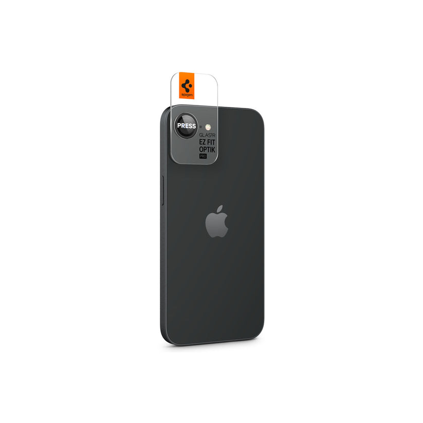Ochranné sklo na čočku pro iPhone 16e Spigen Glass tR EZ Fit Optik Pro (2ks) - černé - iSTYLE CZ