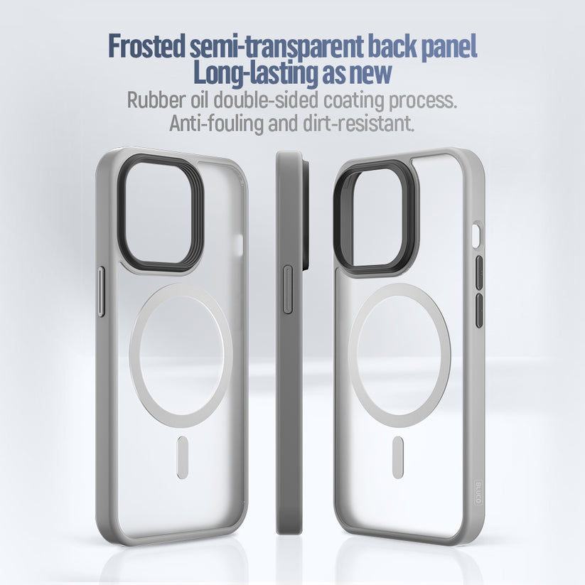 MagSafe kryt na iPhone 16 Blueo Skin Friendly Frosted Case - šedý - iSTYLE CZ
