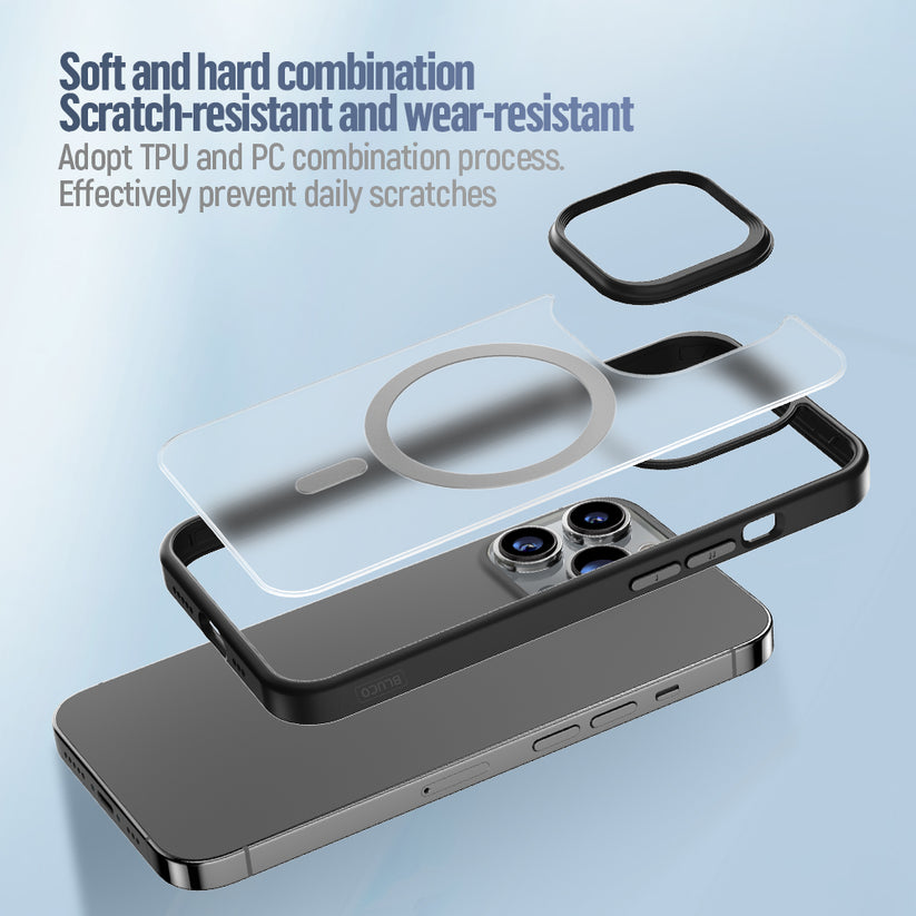 MagSafe kryt na iPhone 16 Plus Blueo Skin Friendly Frosted Case - šedý - iSTYLE CZ