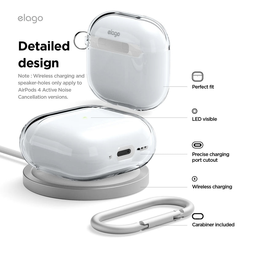 Závěsné pouzdro pro AirPods 4 Elago Hybrid Hang Case - průhledné - iSTYLE CZ