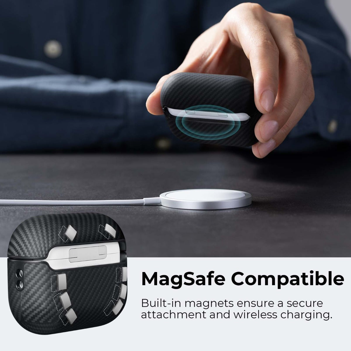 Kryt na AirPods Pro Pitaka MagEZ 2 - černý - iSTYLE CZ