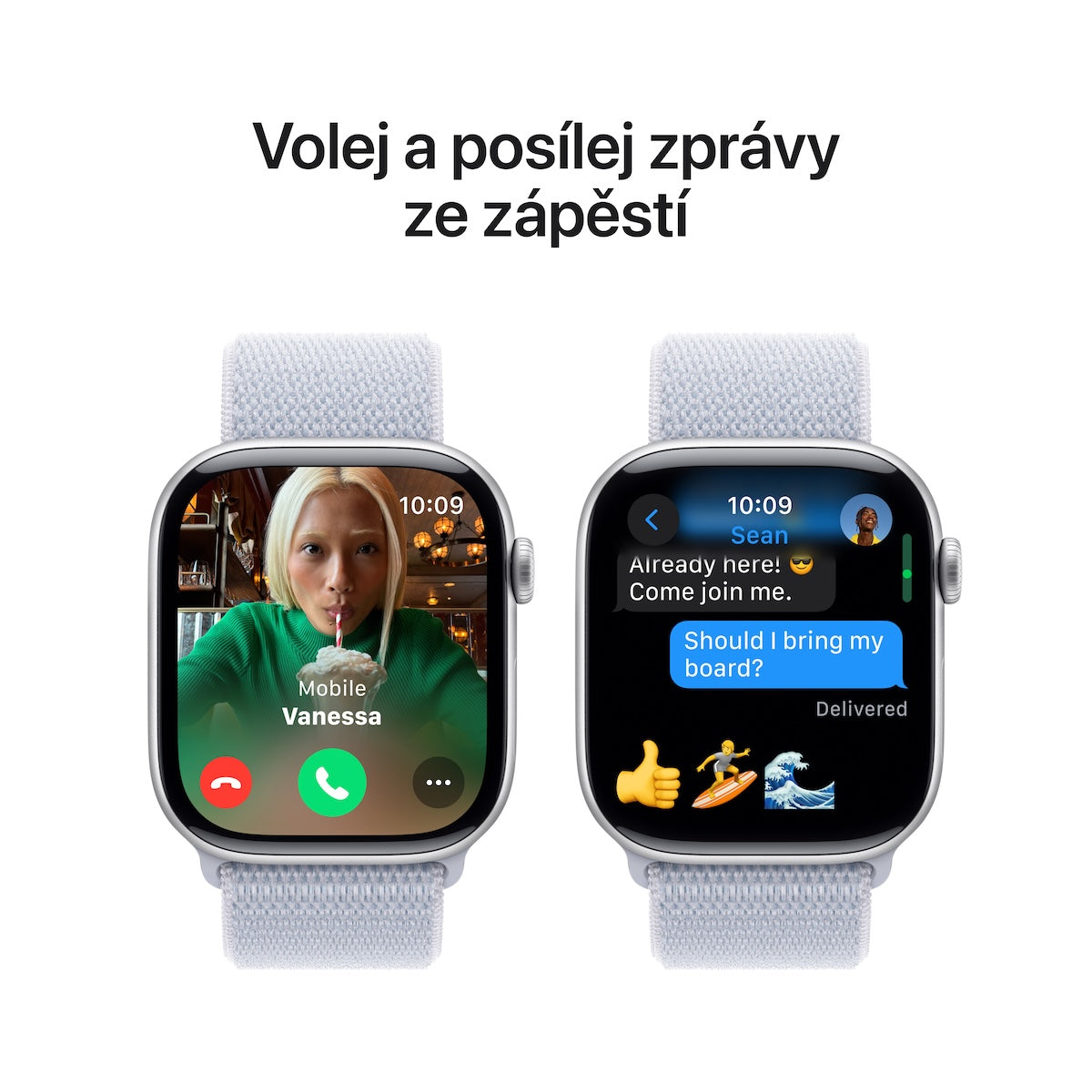 Apple Watch Series 10 GPS 42mm stříbné hliníkové pouzdro s oblačně modrým provlékacím sportovním řemínkem (renovovaný) - iSTYLE CZ