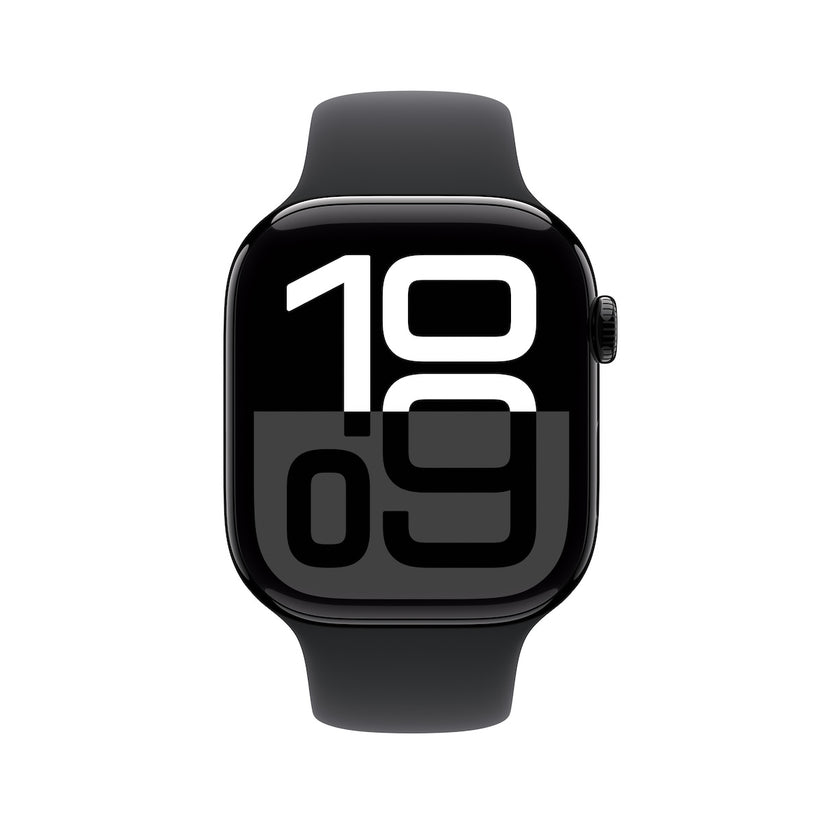 Apple Watch Series 10 GPS + Cellular 42mm klavírně černé hliníkové pouzdro s černým sportovním řemínkem - S/M (otevřený) - iSTYLE CZ