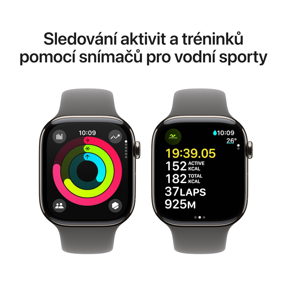 Apple Watch Series 10 GPS + Cellular 46mm přírodní titanové pouzdro se skálově šedým sportovním řemínkem - M/L (otevřený) - iSTYLE CZ