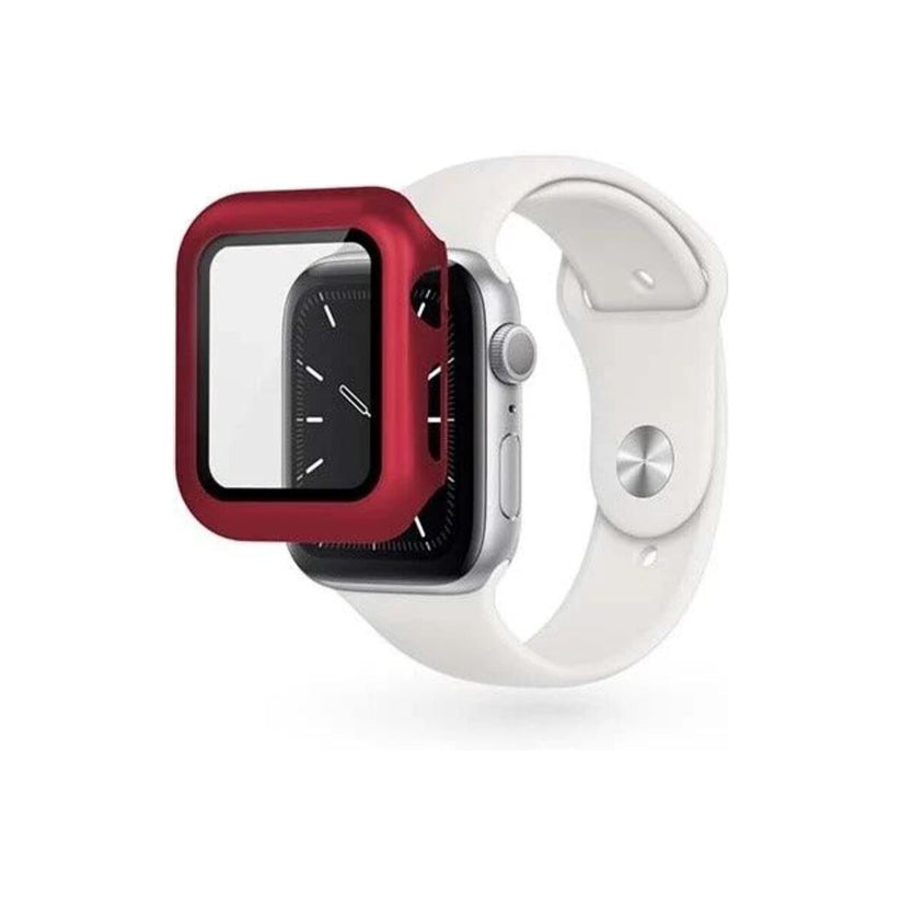 Ochranný kryt na Apple Watch 7 41 mm Epico Glass Case - červený