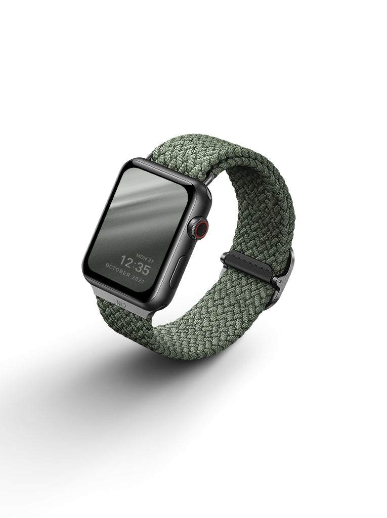Pletený řemínek pro Apple Watch 38/40/41 mm UNIQ Aspen Braided - zelený - iSTYLE CZ