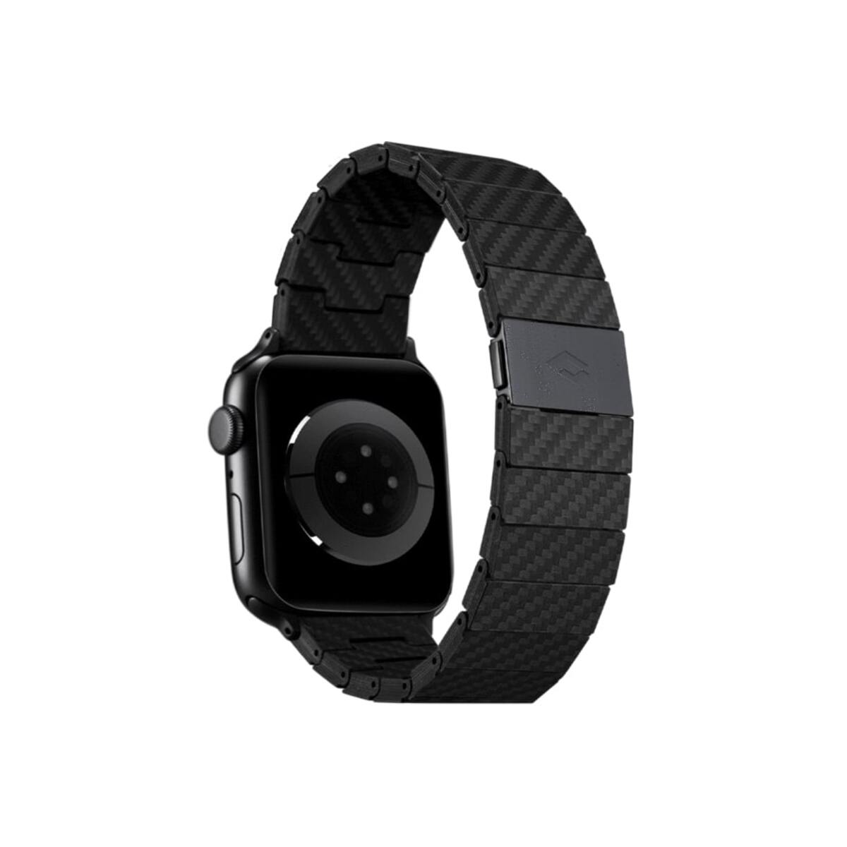 Řemínek pro Apple Watch 42/44/45/49mm Pitaka Carbon Fiber - tmavý - iSTYLE CZ