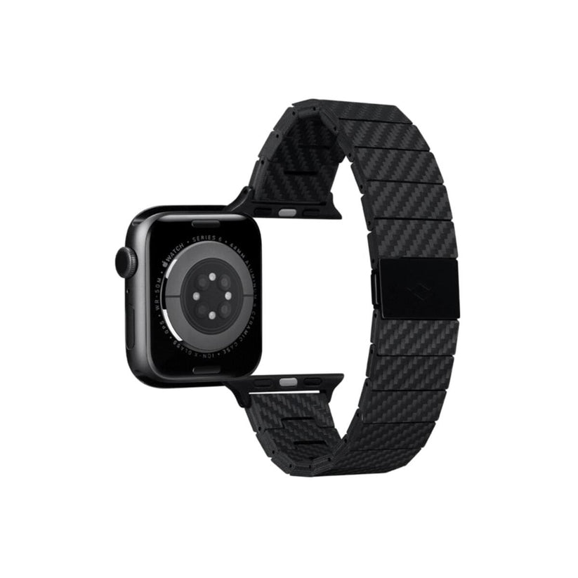 Řemínek pro Apple Watch 42/44/45/49mm Pitaka Carbon Fiber - tmavý - iSTYLE CZ