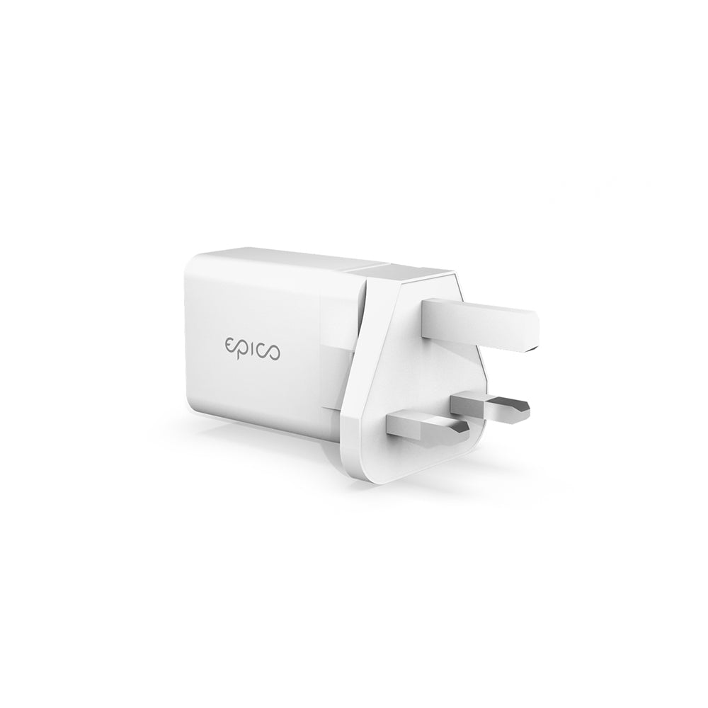 Napájecí adaptér s výměnnou koncovkou Epico 20W USB-C (EU/UK) - bílý