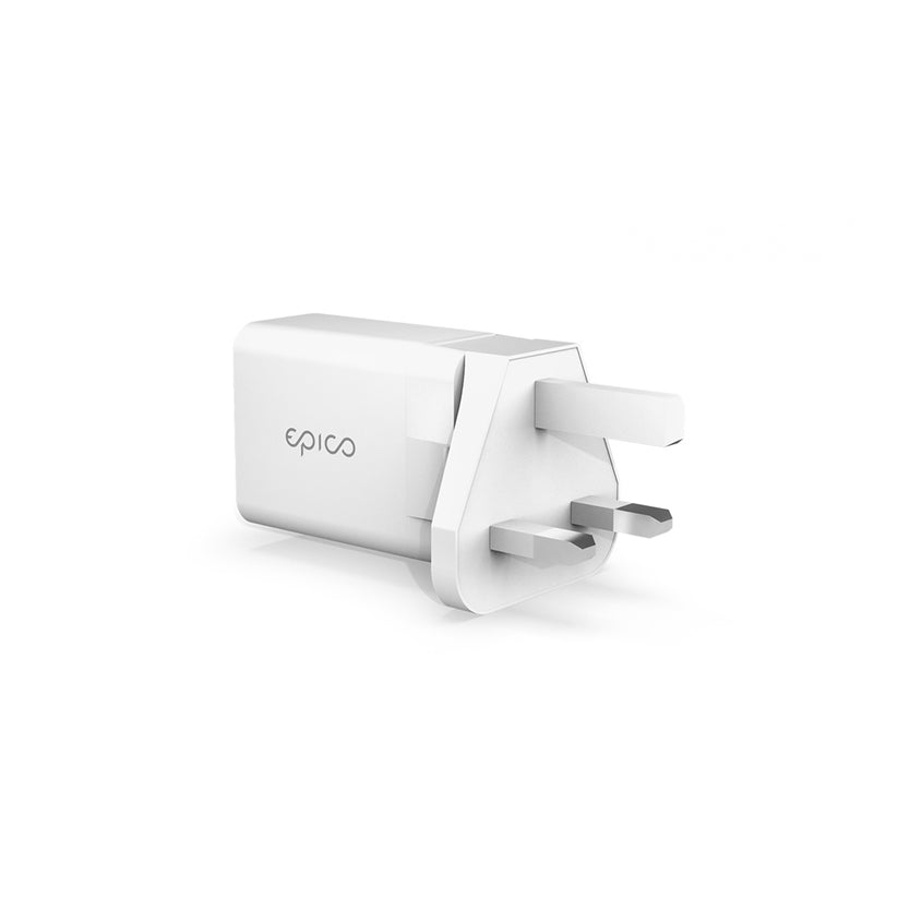 Napájecí adaptér s výměnnou koncovkou Epico 20W USB-C (EU/UK) - bílý