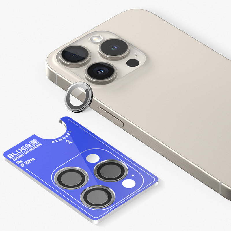 Safírové sklo na čočky pro iPhone 16 Pro Max Blueo - šedé - iSTYLE CZ