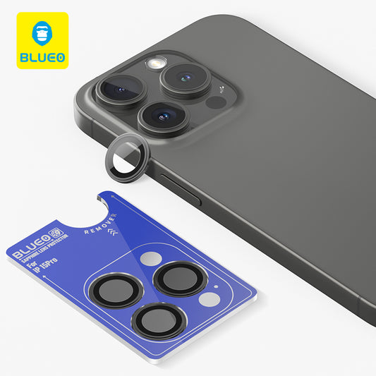 Safírové sklo na čočky pro iPhone 15 Pro Blueo - černé