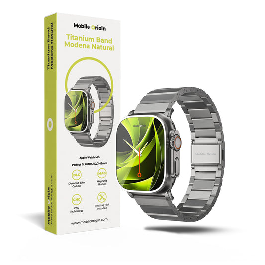 Titanový řemínek pro Apple Watch Ultra 44/45/46/49 mm Mobile Origin Titanium Band Modena - přírodní