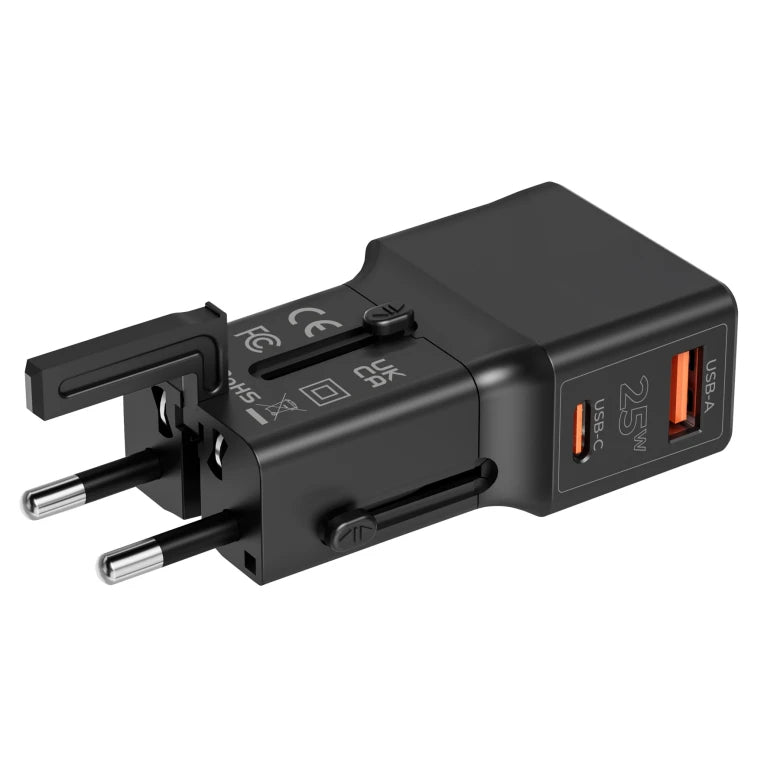 25W cestovní adaptér Mobile Origin Travel Adapter - černý