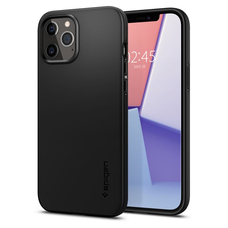 Kryt na iPhone 12 a 12 Pro Spigen Thin Fit - černý
