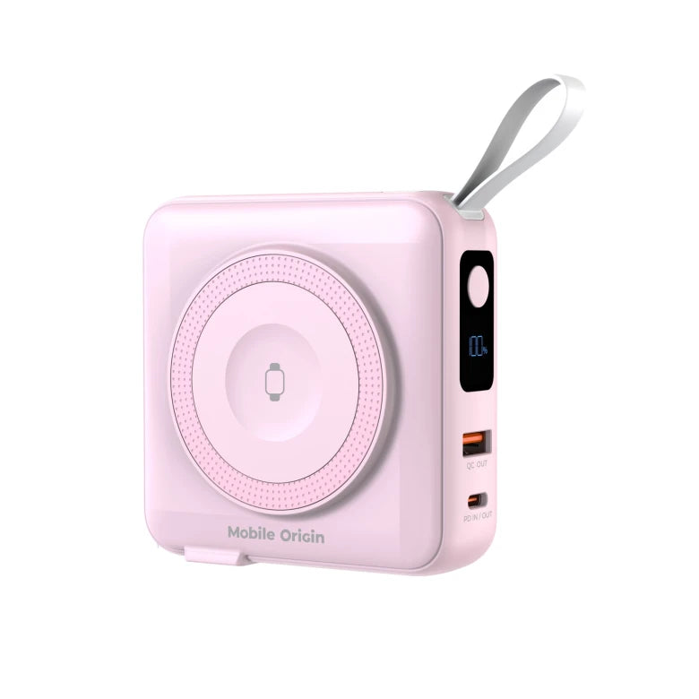 Powerbanka a cestovní nabíječka Mobile Origin PowerBank Travel Charger 10 000 mAh - růžová