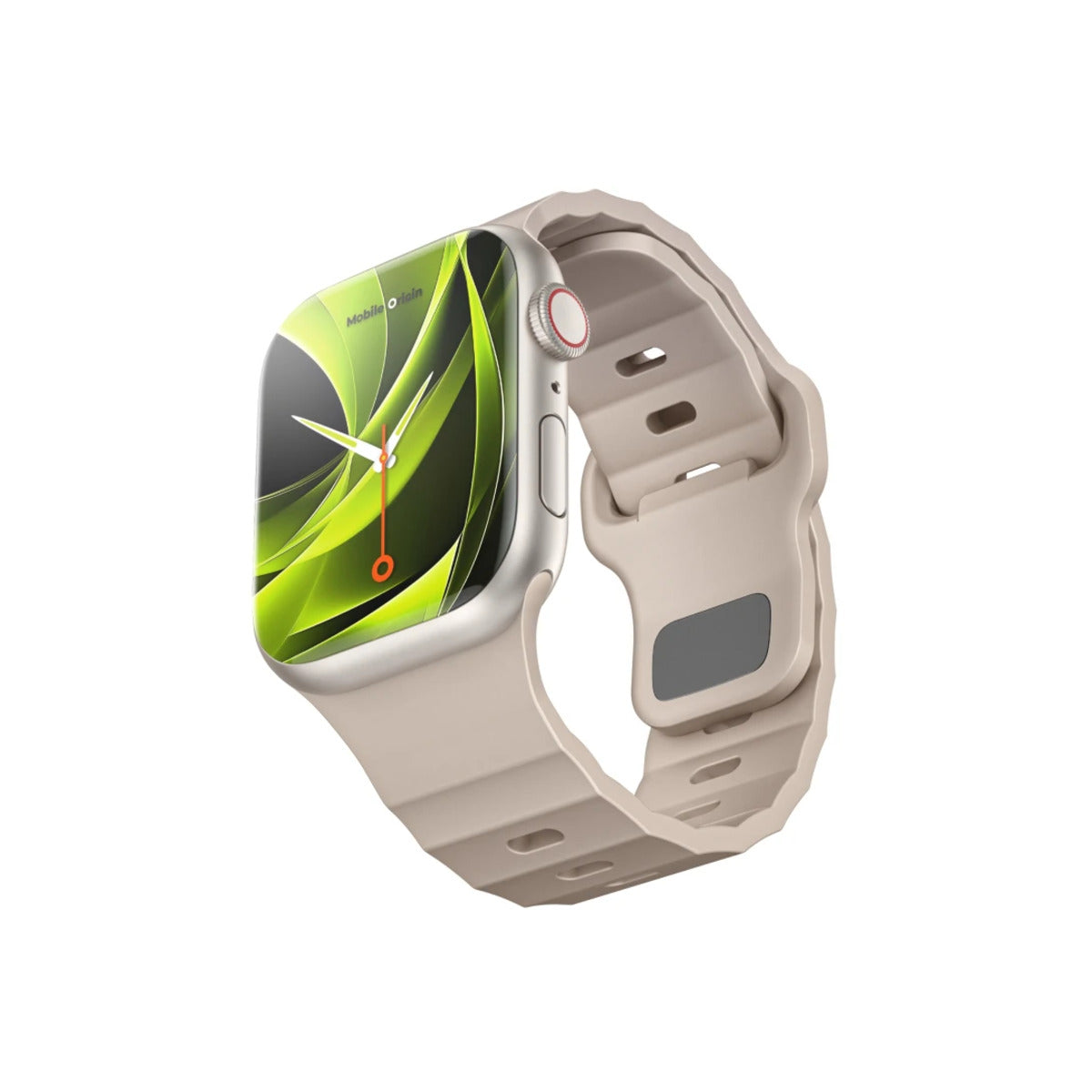 Řemínek pro Apple Watch 44/45/46/49 mm Mobile Origin FKM Strap s kovovým zapínáním - béžový - iSTYLE.cz