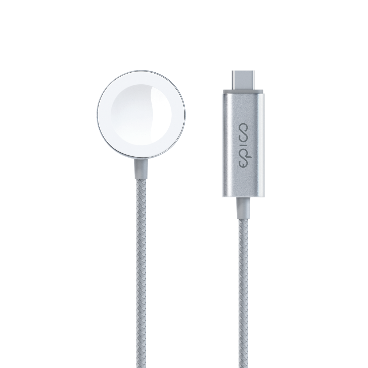 Rychlonabíjecí kabel USB-C pro Apple Watch Epico 1,2m - stříbrný