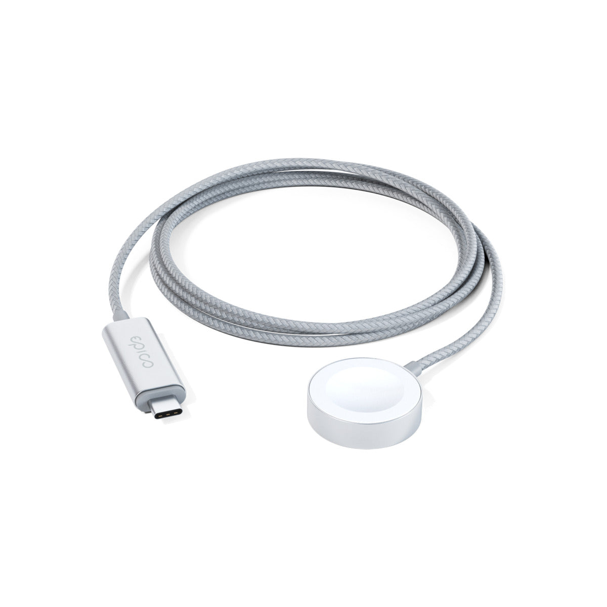 Rychlonabíjecí kabel USB-C pro Apple Watch Epico 1,2m - stříbrný