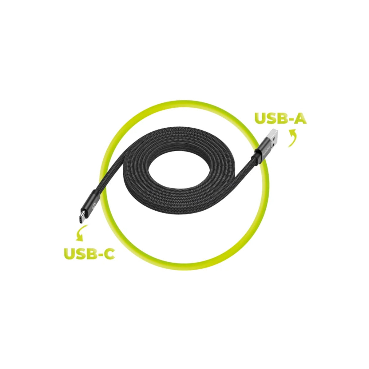 Magnetický 27W nabíjecí kabel Mobile Origin Original Flat Cable USB-A / USB-C 1m - černý - iSTYLE CZ
