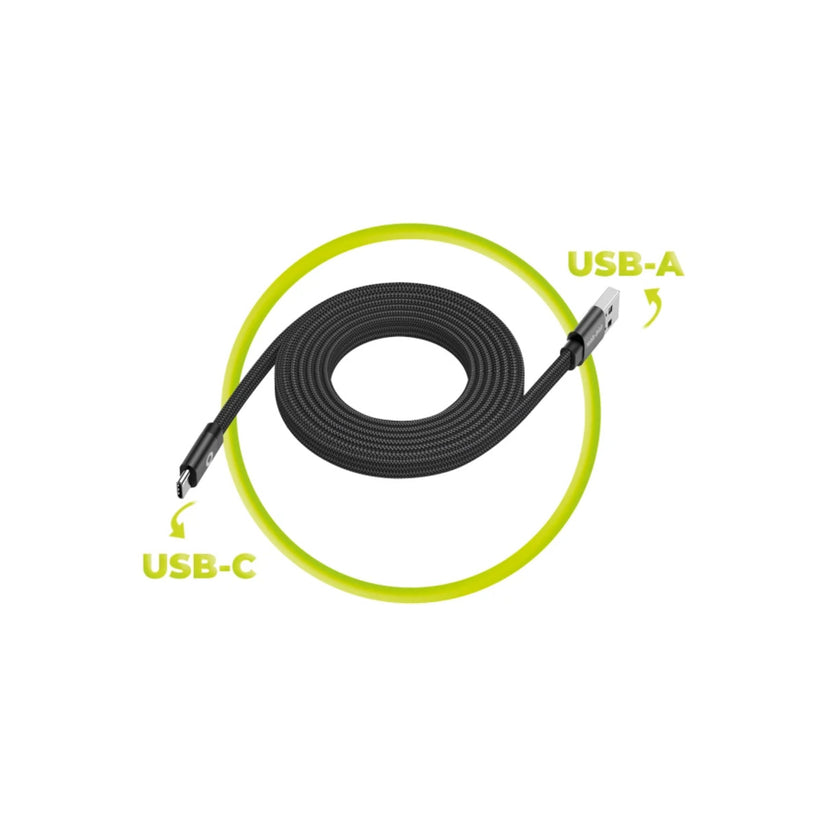 Magnetický 27W nabíjecí kabel Mobile Origin Original Flat Cable USB-A / USB-C 1m - černý - iSTYLE CZ